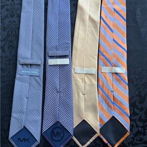 Lot of 4 Michael Kors Mens Silk Ties Ref# 11072
